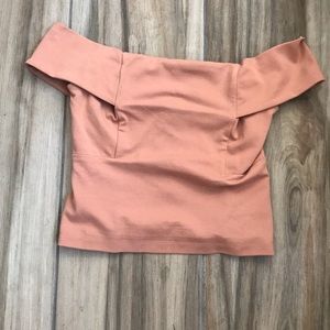 Deletta Pink cold shoulder top
